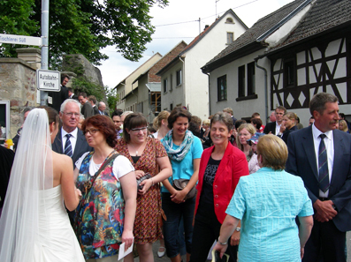 Reception outside the church