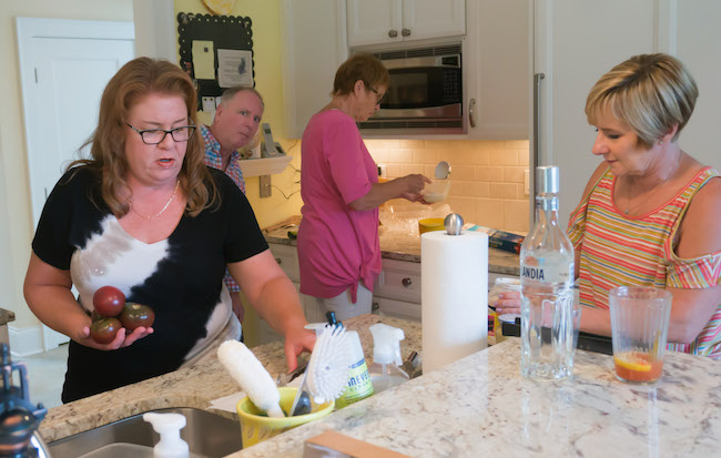 In the kitchen