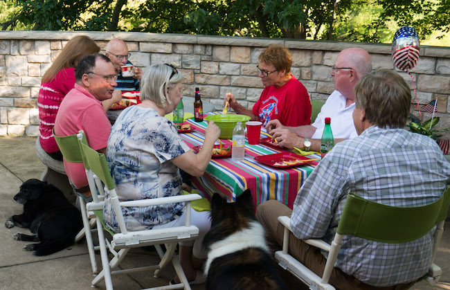 On the patio